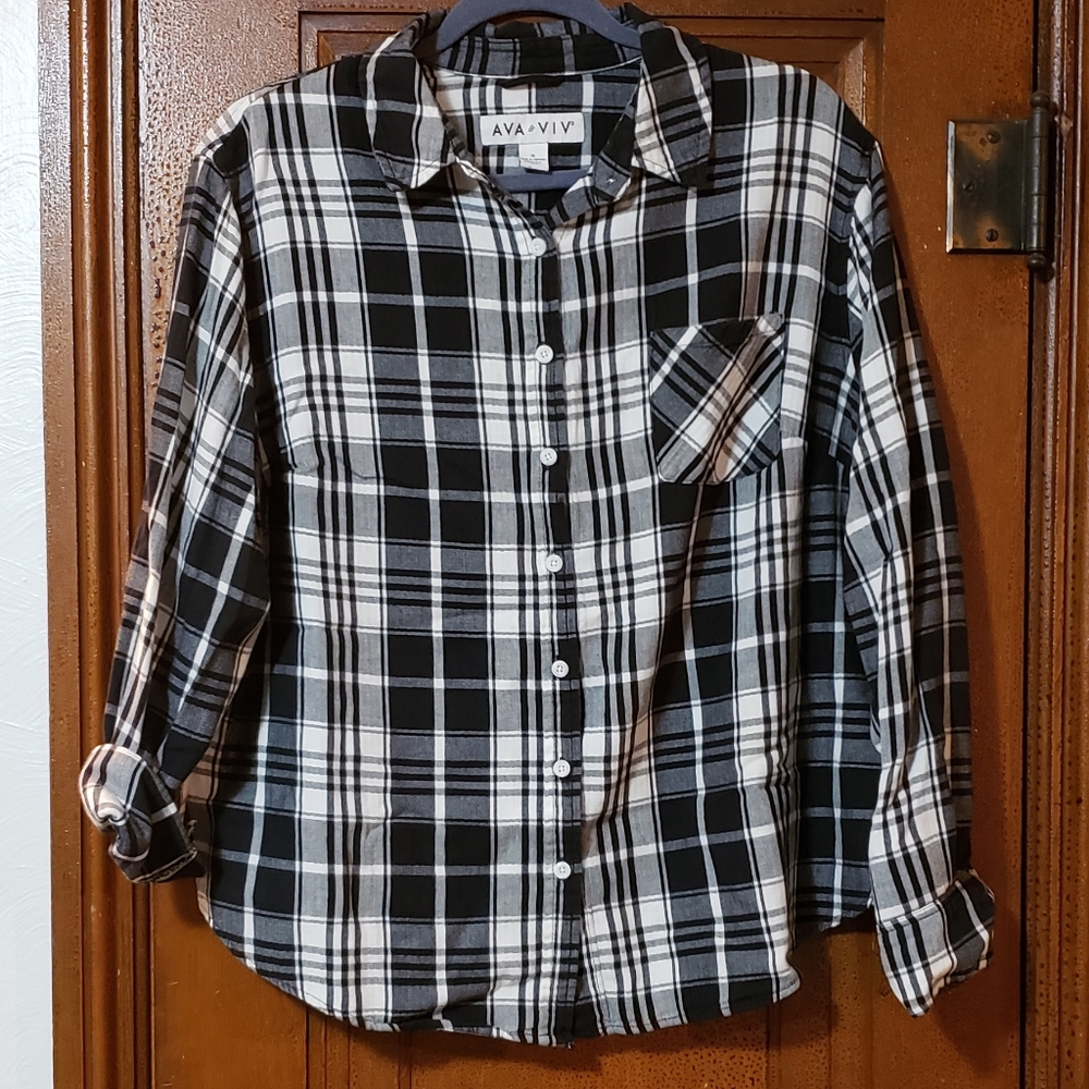 Plaid Button Down Cotton Shirt